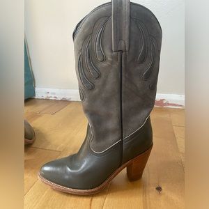 Frye’s Gray Heeled Western Boots